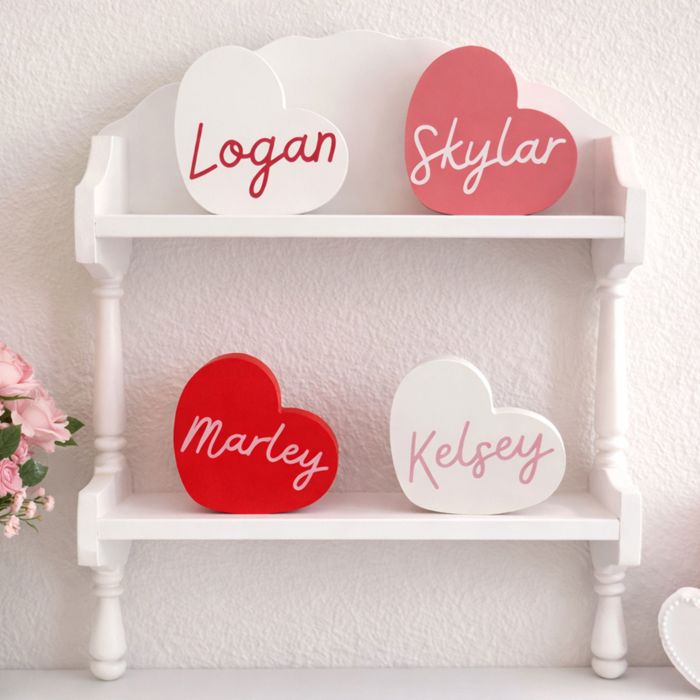 Custom Wooden Heart Decor Shelf Sitters