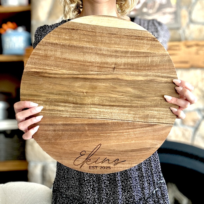 Customized Engraved Large Wooden Lazy Susan