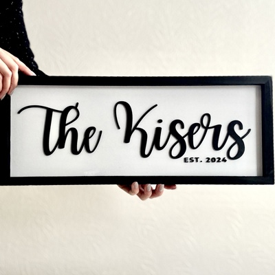 Wooden Family Name Sign | 20 x 8 inches