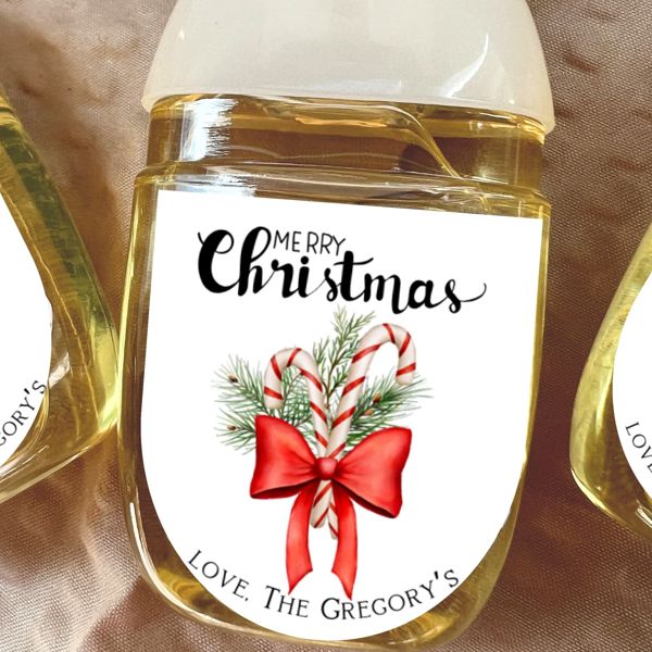 24 Custom Holiday Hand Sanitizer Bottles 