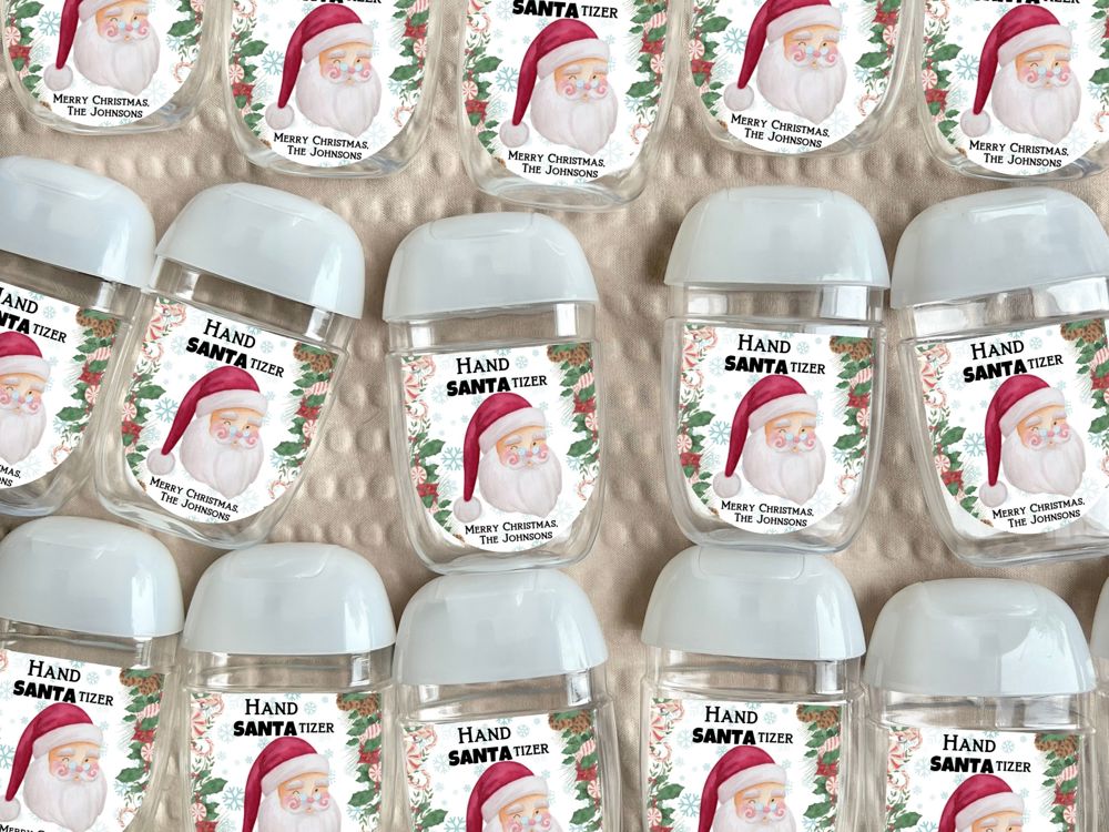 24 Custom Holiday Hand Sanitizer Bottles 