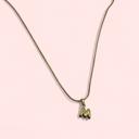  18K Gold Mini Bubble Letter Charm Necklace 