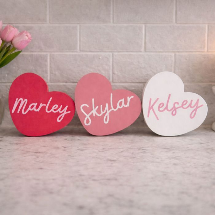 Custom Wooden Heart Decor Shelf Sitters