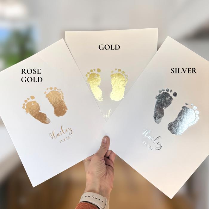 Personalized Gold Baby Footprint Keepsake Print | Real Gold Foil