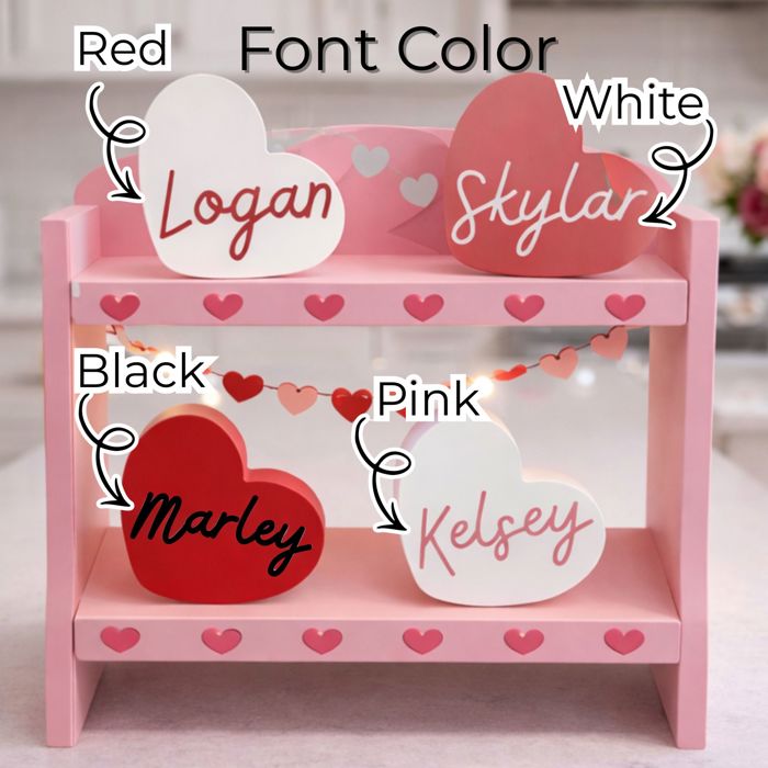 Custom Wooden Heart Decor Shelf Sitters