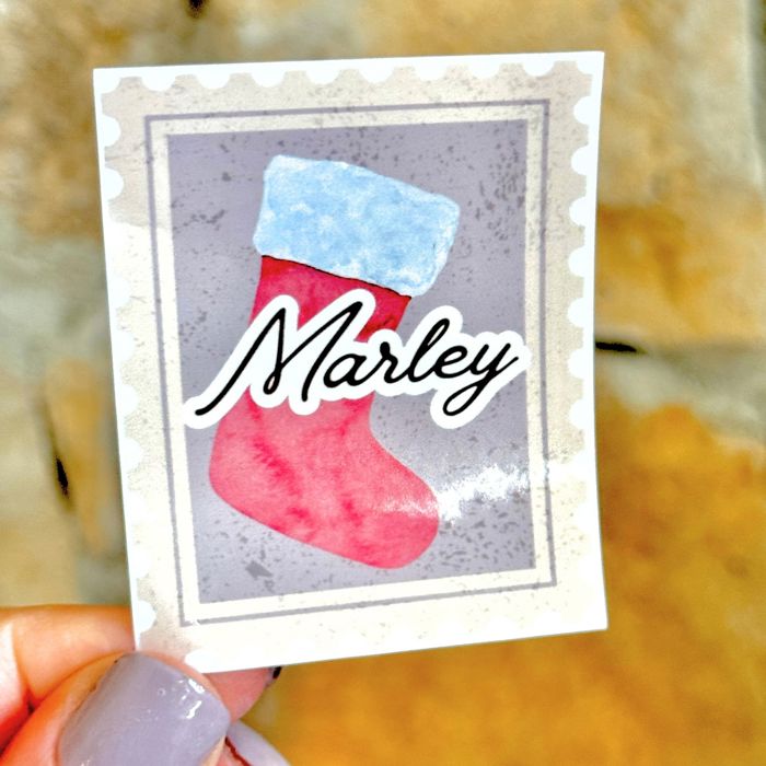 Custom Christmas Stickers | Vintage Stamp Style 