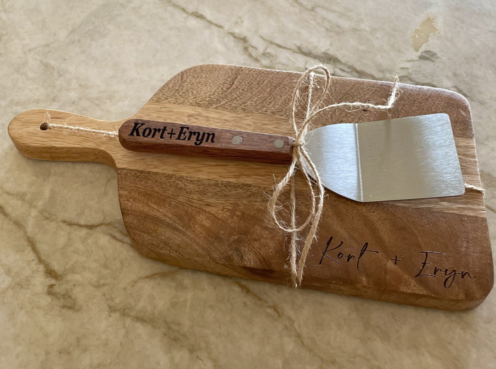 Custom Serving Board with small Spatula