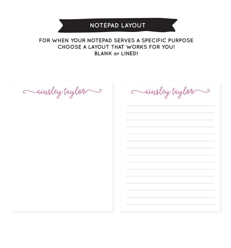 Personalized Notepad | Swash Design