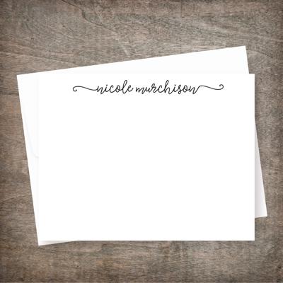 Personalized Stationery | Note Cards Swash Design