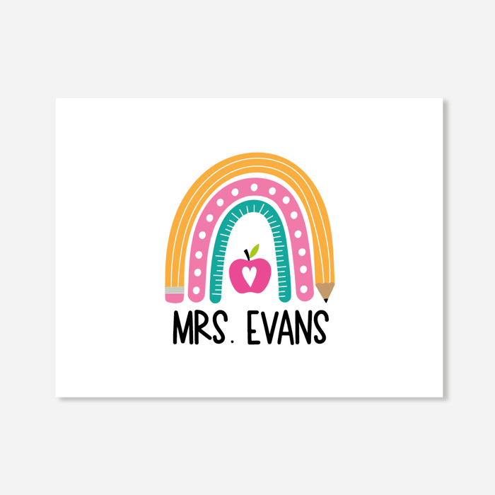 Teacher Rainbow Personalized Note Cards