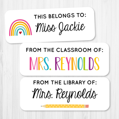 Personalized Teacher School Labels | Set of 60