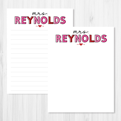Colorful Valentine Personalized Notepad