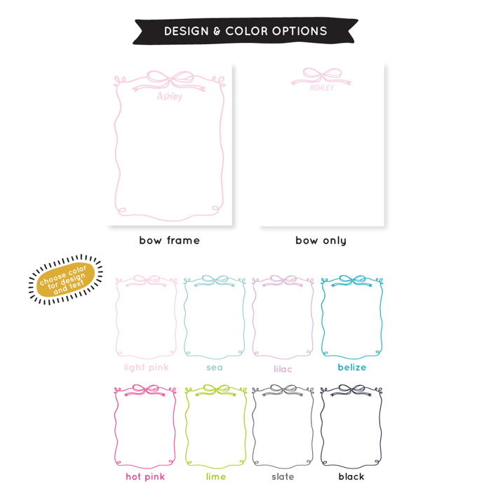 Personalized Cute Coquette Bow Notepad
