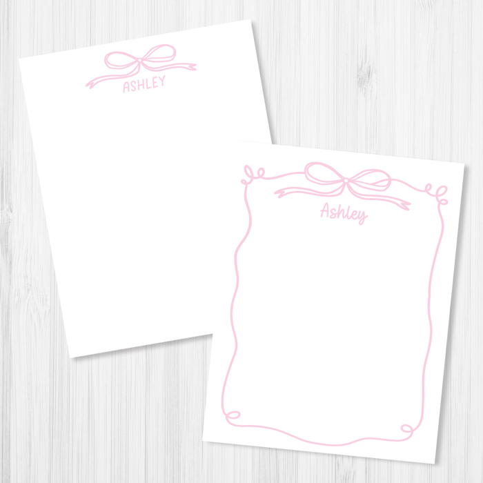 Personalized Cute Coquette Bow Notepad