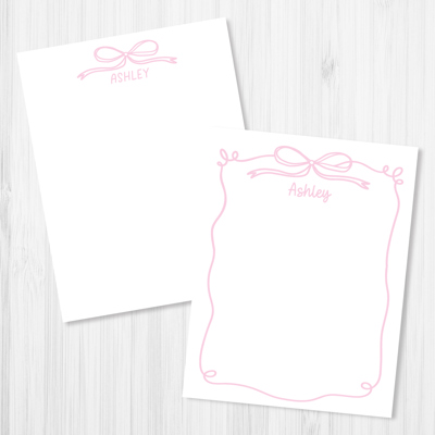 Personalized Cute Coquette Bow Notepad