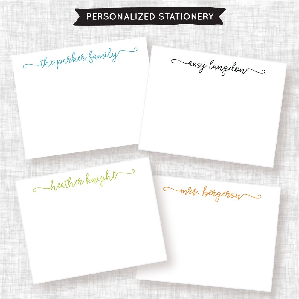 Personalized Stationery | Note Cards Swash Design