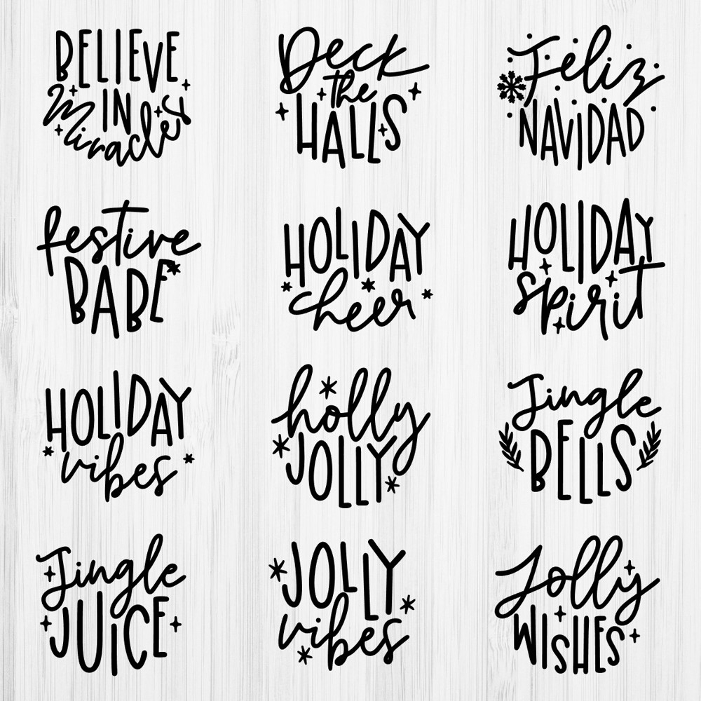 Christmas/Winter Vinyl Decals | Set of 4