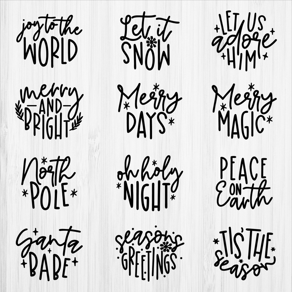 Christmas/Winter Vinyl Decals | Set of 4