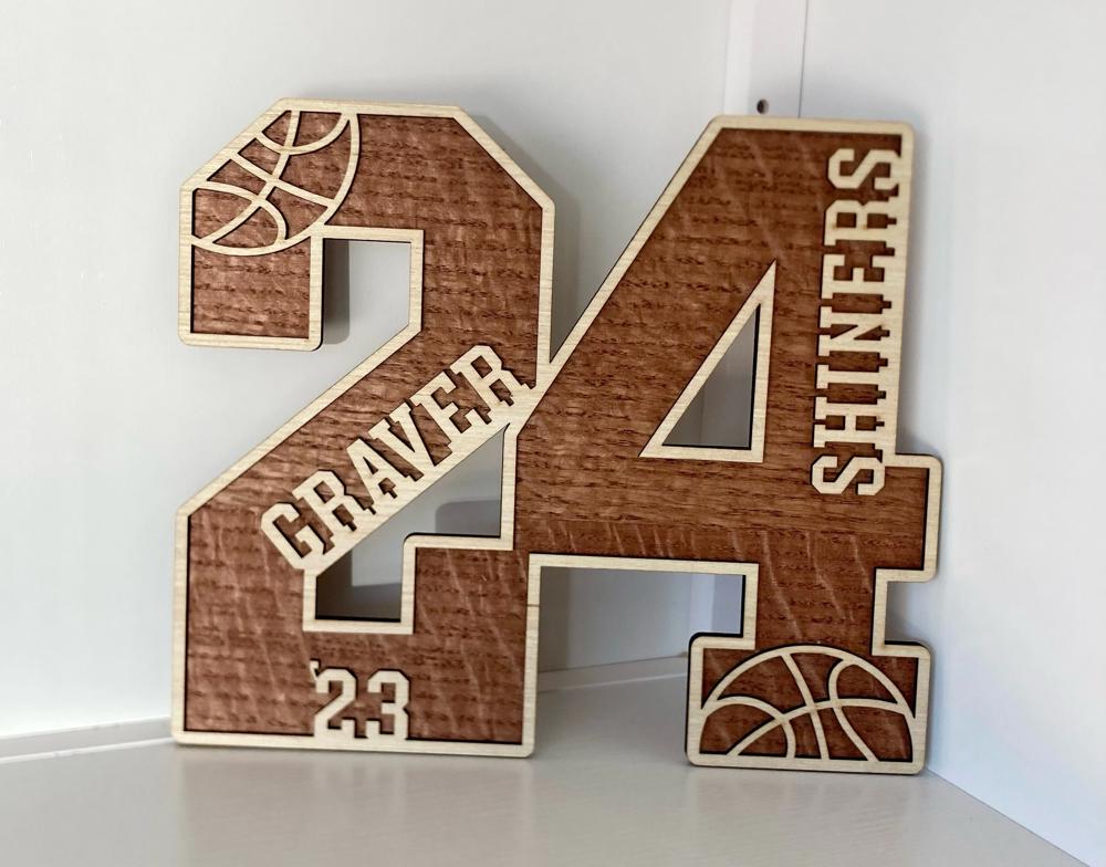 Custom Athlete Number Plaque, Homecoming Gift, Sports Number Wood Cutout, Athlete Gifts, Jersey Number, Graduation Gift