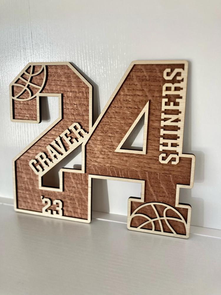 Custom Athlete Number Plaque, Homecoming Gift, Sports Number Wood Cutout, Athlete Gifts, Jersey Number, Graduation Gift