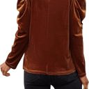  Velvet Puff Sleeve Top - A Rust Brown