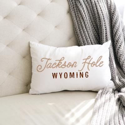 Personalized Western Rodeo Decor Your City and State Lumbar Pillow, Lasso Rope Lettering