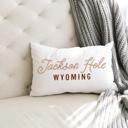  Personalized Western Rodeo Decor Your City and State Lumbar Pillow, Lasso Rope Lettering