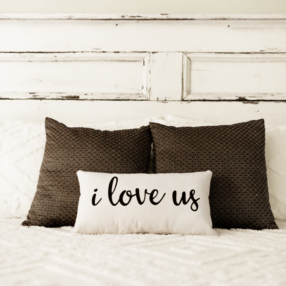 I love us Farmhouse Lumbar Pillow, Anniversary Gift for Wife