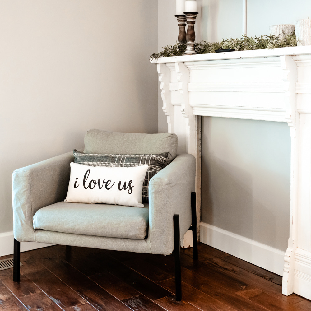 I love us Farmhouse Lumbar Pillow, Anniversary Gift for Wife