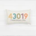  Retro 70s Inspired Zip Code Lumbar Pillow 