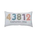  Retro 70s Inspired Zip Code Lumbar Pillow 