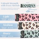  Leopard Print Fabric Resistance Bands – 3-Piece Non-Slip Workout Set