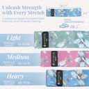  Floral Fabric Resistance Bands – 3-Piece Non-Slip Workout Kit