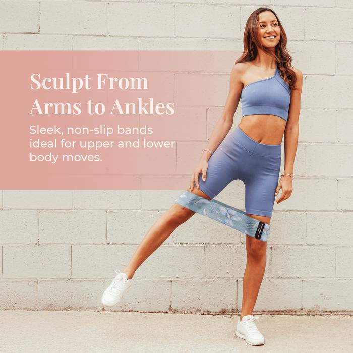 Floral Fabric Resistance Bands – 3-Piece Non-Slip Workout Kit