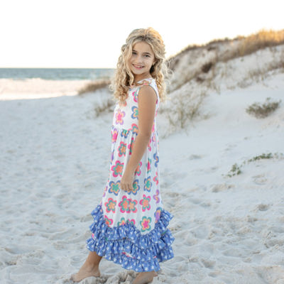 3 Tiered Periwinkle Flower Dress