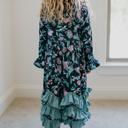  3 Ruffle Black Floral Dress