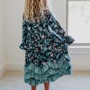  3 Ruffle Black Floral Dress