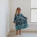  3 Ruffle Black Floral Dress