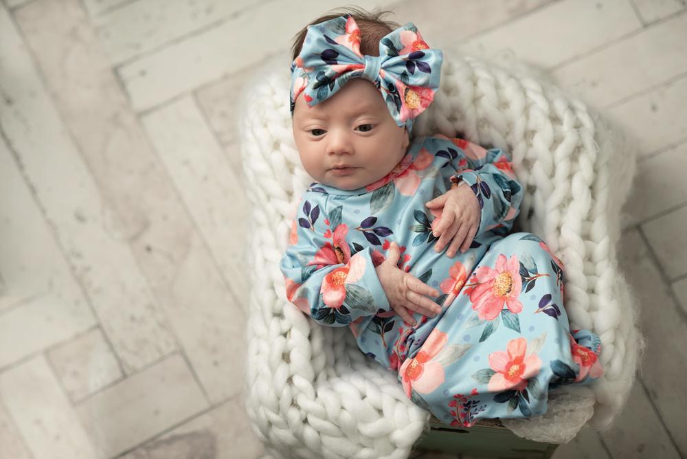 Coral Blue Baby Gown