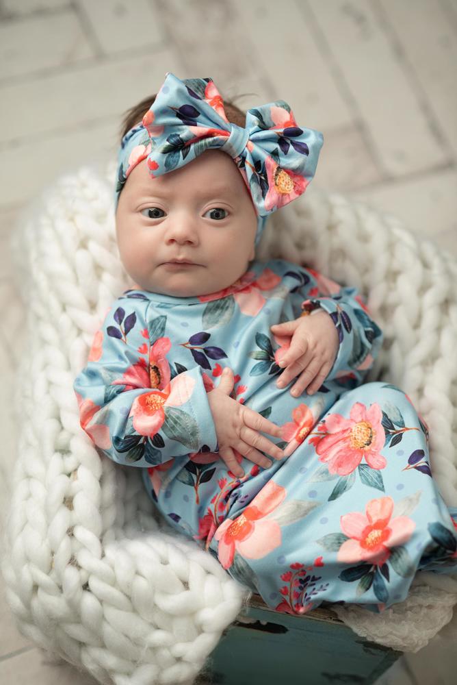 Coral Blue Baby Gown