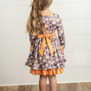  Gray Mustard Floral Dress