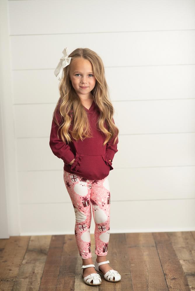 Pink Santa Hoodie Leggings Set