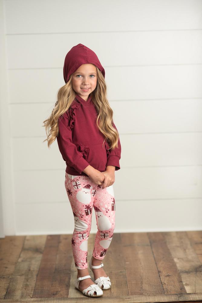 Pink Santa Hoodie Leggings Set