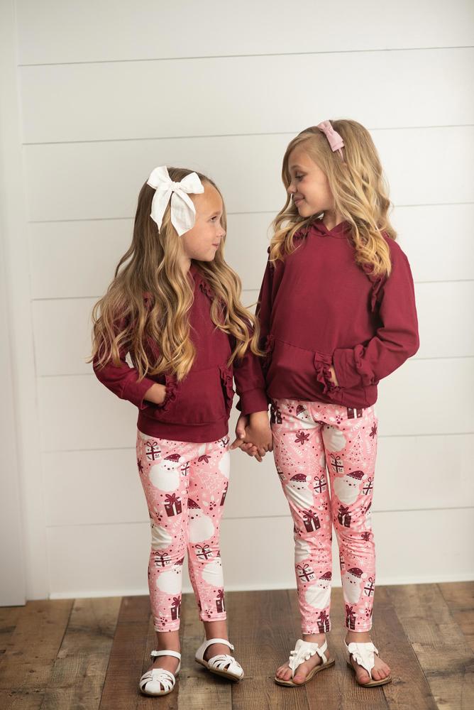 Pink Santa Hoodie Leggings Set