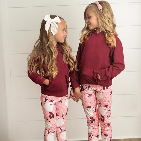 Pink Santa Hoodie Leggings Set