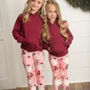  Pink Santa Hoodie Leggings Set