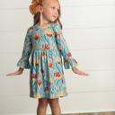  Claire Mustard Teal Floral Dress