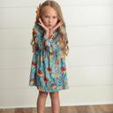  Claire Mustard Teal Floral Dress