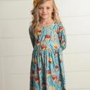  Claire Mustard Teal Floral Dress