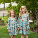  Claire Mustard Teal Floral Dress